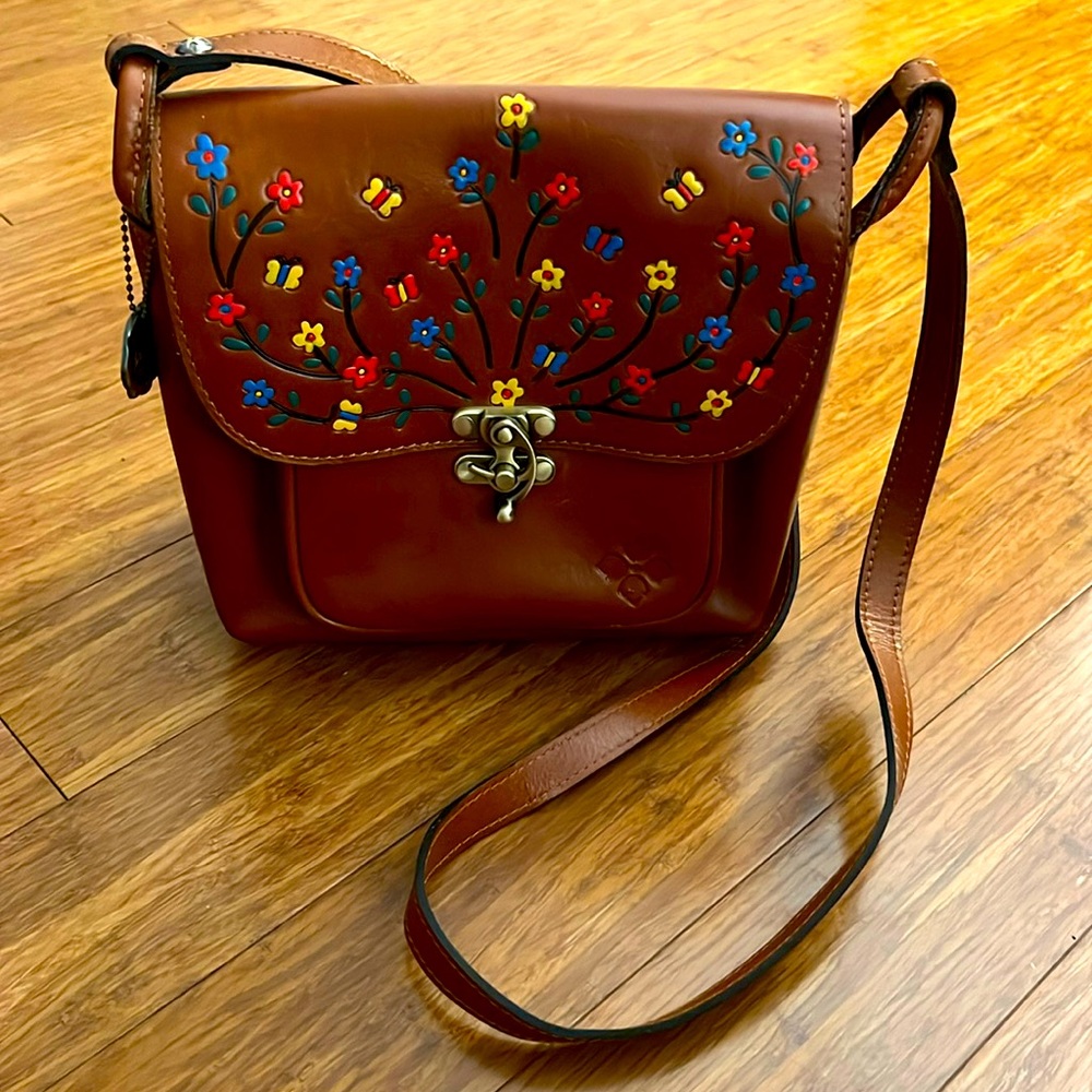 Patricia Nash Leather Leandra Flap Crossbody Bag 🌻